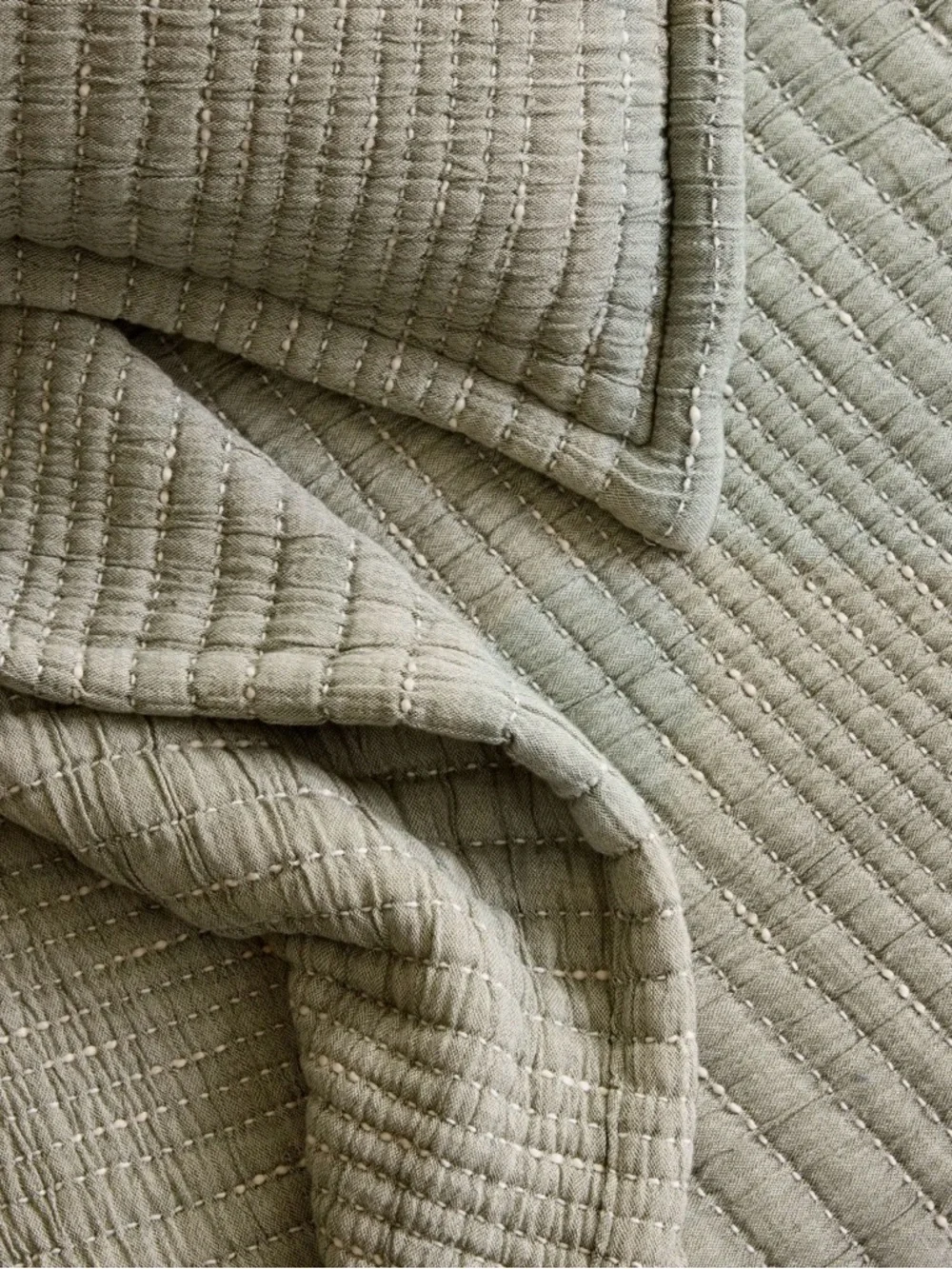 Quince Channel stitch quilt King SET with 2 King shams